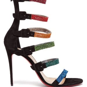 Christian Louboutin Black Raynibo 100 Crystal-embe